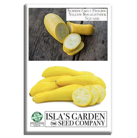 Isla's Garden Early Prolific Straightneck Squash seeds for a reliable summer harvest.