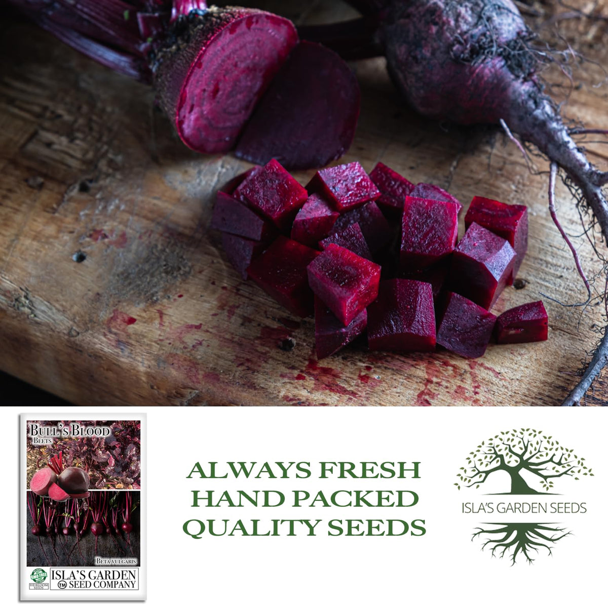 Isla's Garden Seeds Bull's Blood beet seeds planted half an inch deep in well-draining soil.