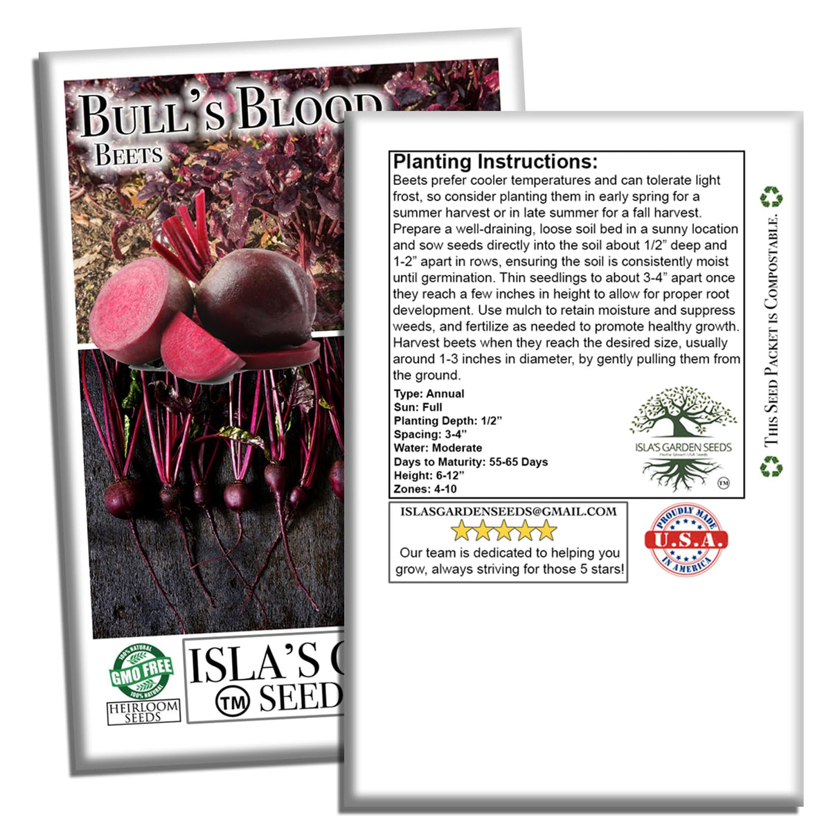 Isla's Garden Seeds Bull's Blood beet greens and roots elevate salads.