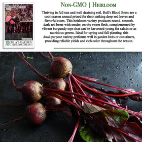 Isla's Garden Seeds Bull's Blood beet seed packet ready for planting in cool-season gardens.