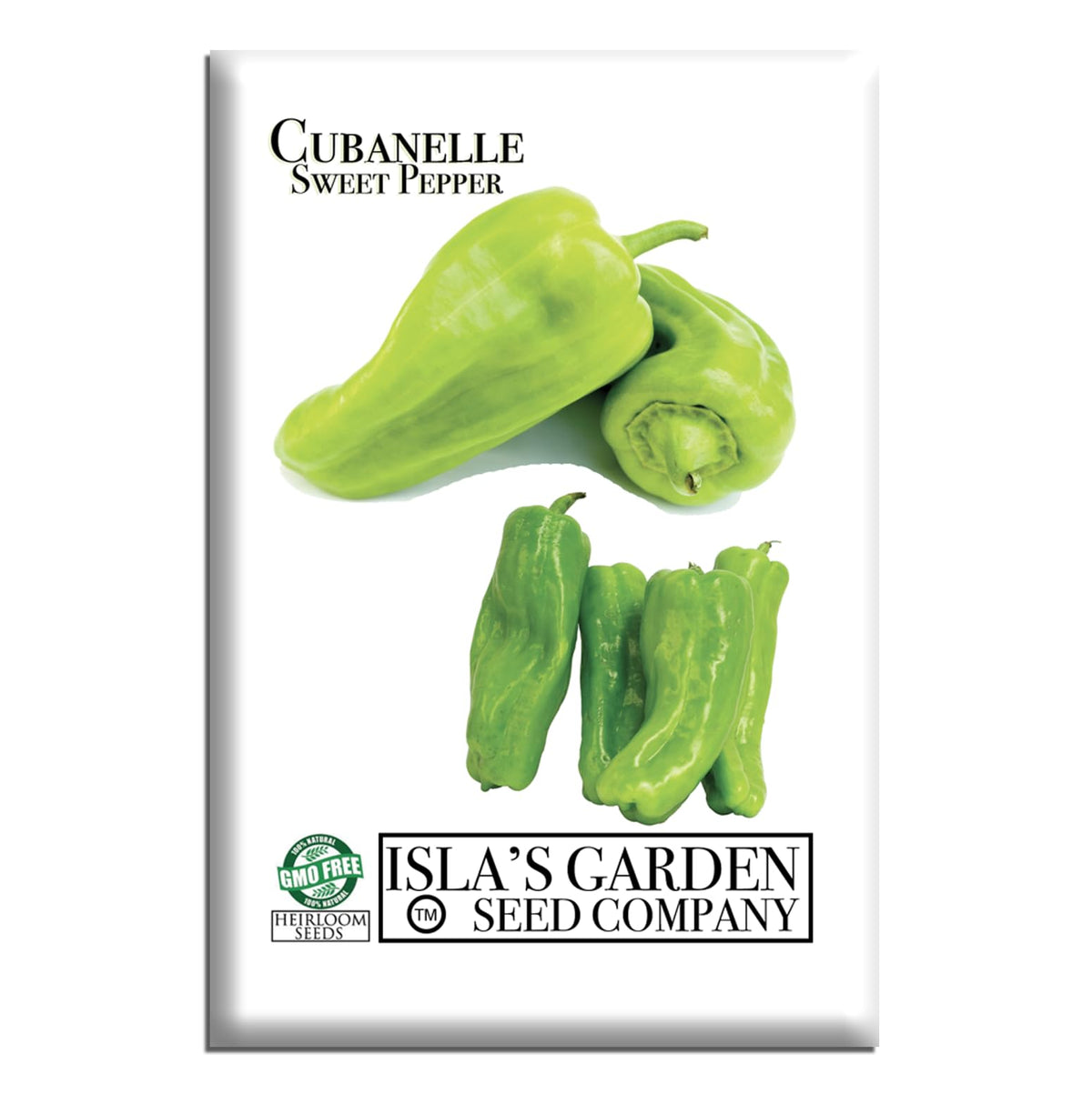 Isla's Garden Seeds Cubanelle pepper plants thriving in sun, ideal for fresh eating.