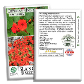 Isla's Garden Seeds Easy-to-grow nasturtium thriving in home gardens