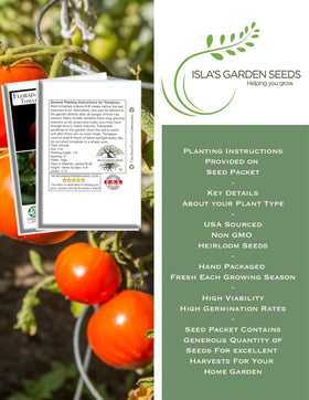 Isla's Garden Seeds Floradade tomato seeds indoor starter for early germination.