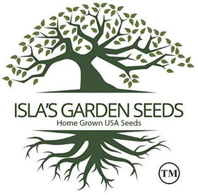 Isla's Garden Seeds Larkspur Rocket Light Blue seed packet for quick-start guidance and planning.