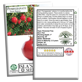 Isla's Garden Seeds pomegranate fruiting phase showcases ripe, glossy red fruit.