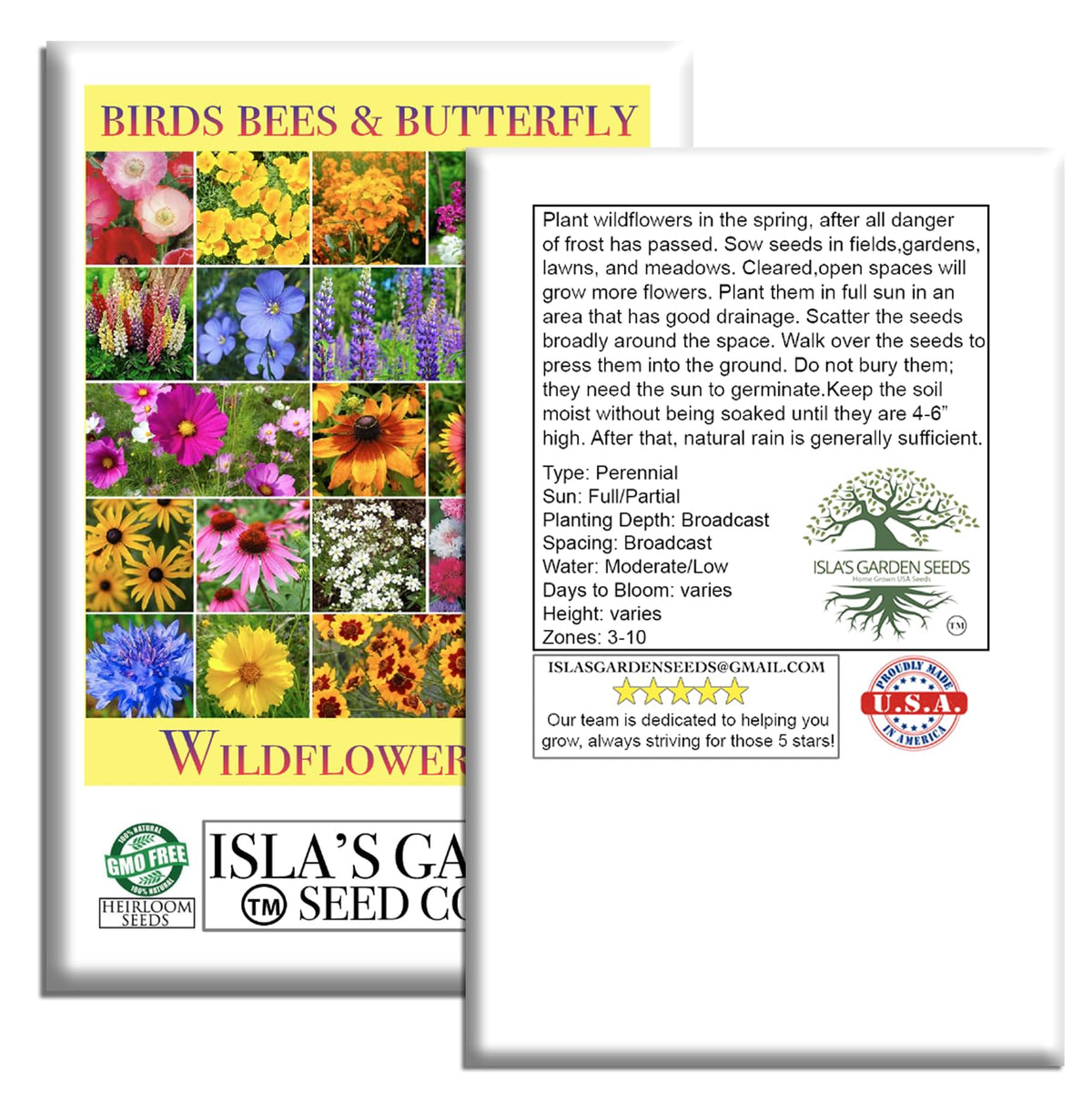 Isla's Garden Seeds sowing-packet-front; easy start for beginners.