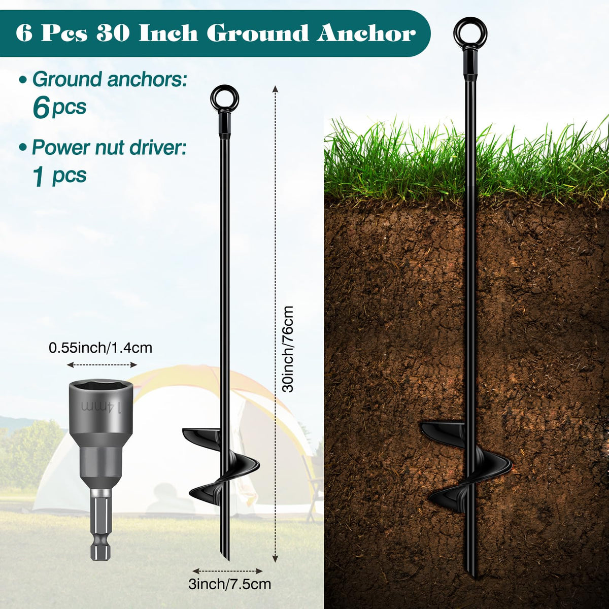 Isohit spiral blade anchors close-up highlighting rugged construction.