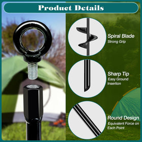 Isohit drill bit included enables easy anchoring for sheds and tents.