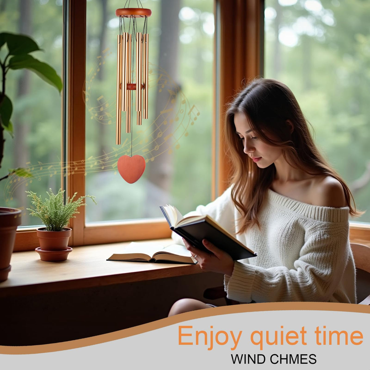 isoymoy wind chimes heart catcher design adds elegant garden decor