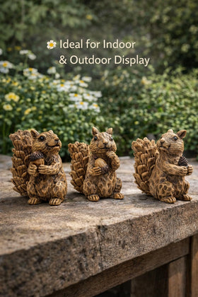 Istatue squirrel figurines showcase detailed fur texture and artisanal craft