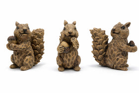 Istatue squirrel figurines hand-painted with nuts add cozy shelf charm