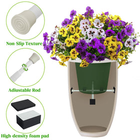 ISYOKE 2-pack planters inserts shown with installation steps for easy setup.