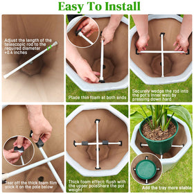 ISYOKE round pot fit shows even support and stability in a cylindrical planter.