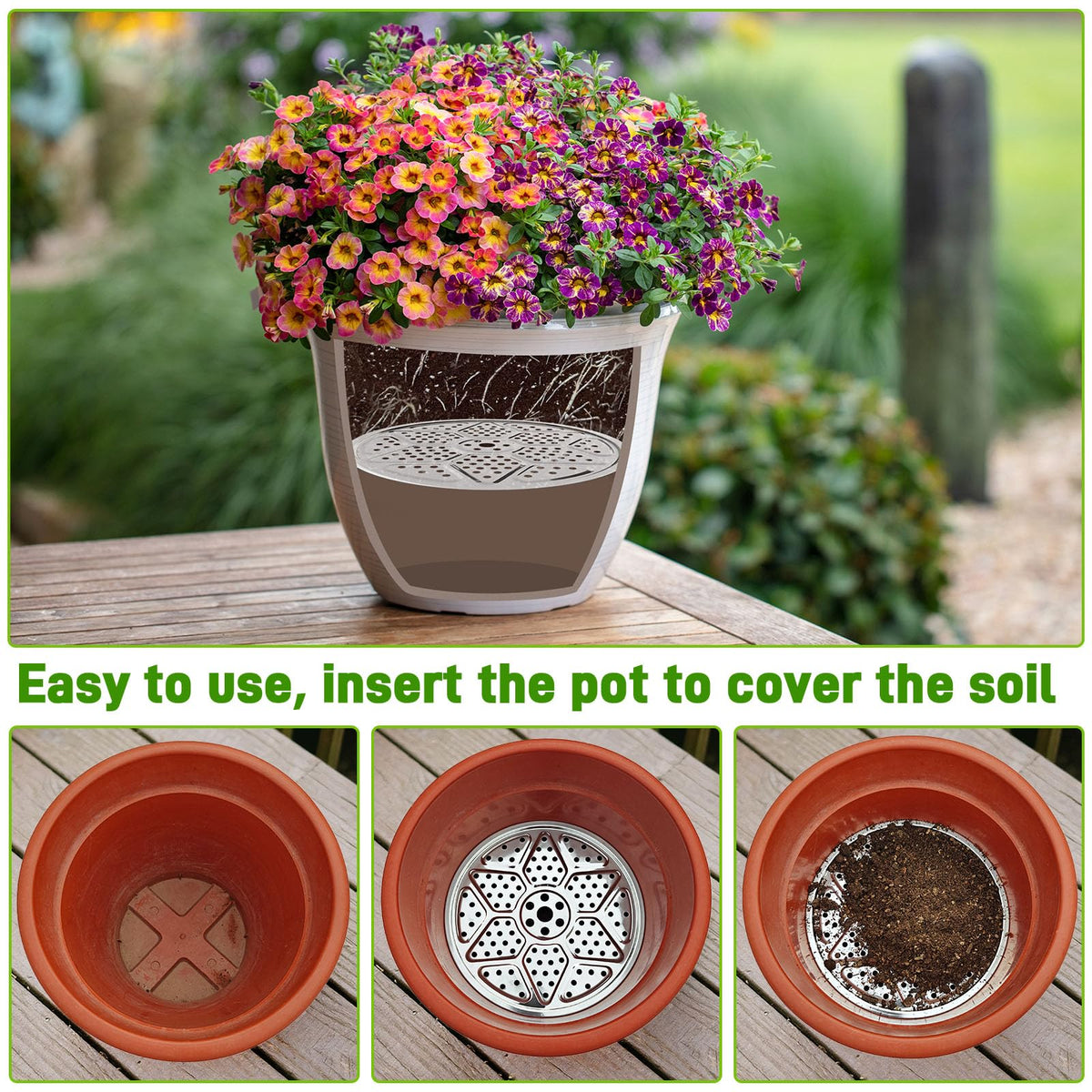 ISYOKE inserts fitting round, tapered, and square pots for versatile use.