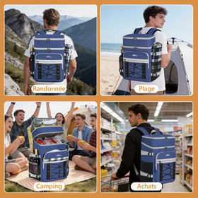 ITHWIU unisex blue cooler backpack for outdoor adventures