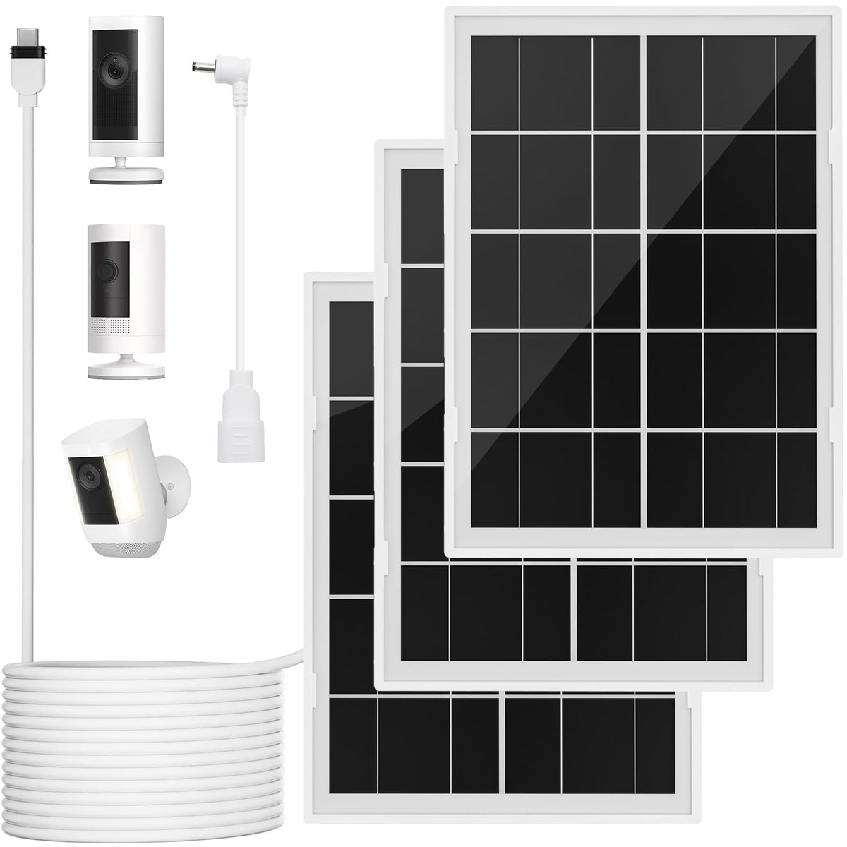 ITODOS 7W solar panel for Ring Stick Up Cam charges efficiently in sunlight