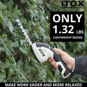 Compact grip and lightweight body for easy one-handed trimming with ITOX