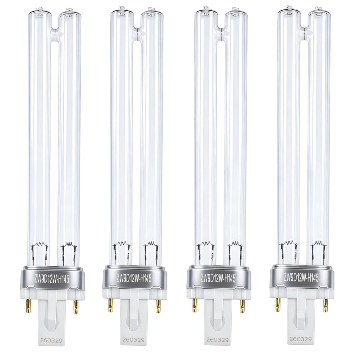 Itsall 4-pack shows packaging-ready 9W UV bulbs for easy stocking.