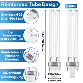 Itsall 9W UV bulb with G23 base before installation in a pond clarifier.