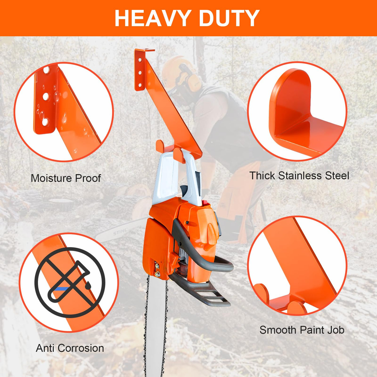 iulrtba orange powder-coated rack bright finish for visibility and protection
