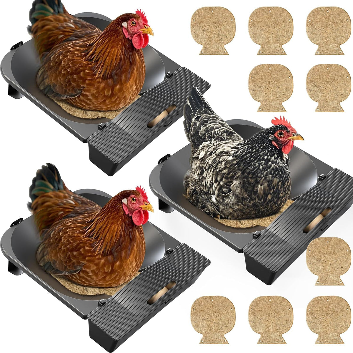 IVAHOU Roll Away Nesting Box 3-Pack ready for seamless egg collection