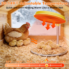 IVJ adjustable tilt helps growing chicks find warmth zones.
