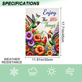 IVN Hummingbird Spring Flag displays colorful flowers for vibrant outdoor decor.