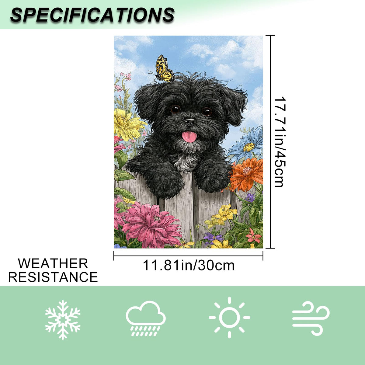 IVN Welcome Dog Garden Flag 12x18 inch size with top sleeve for easy mounting