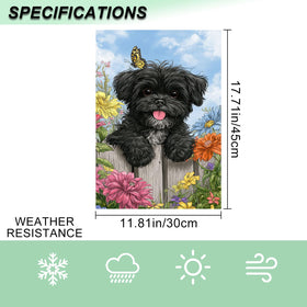 IVN Welcome Dog Garden Flag 12x18 inch size with top sleeve for easy mounting