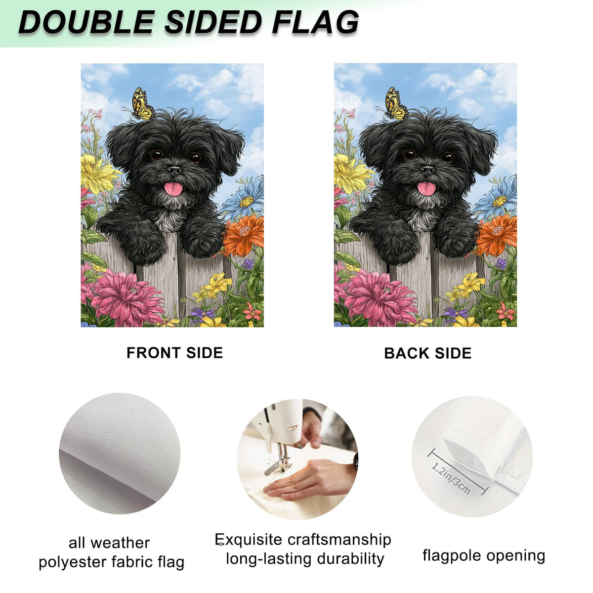 IVN Welcome Dog Garden Flag weather-resistant polyester fabric designed for outdoor life