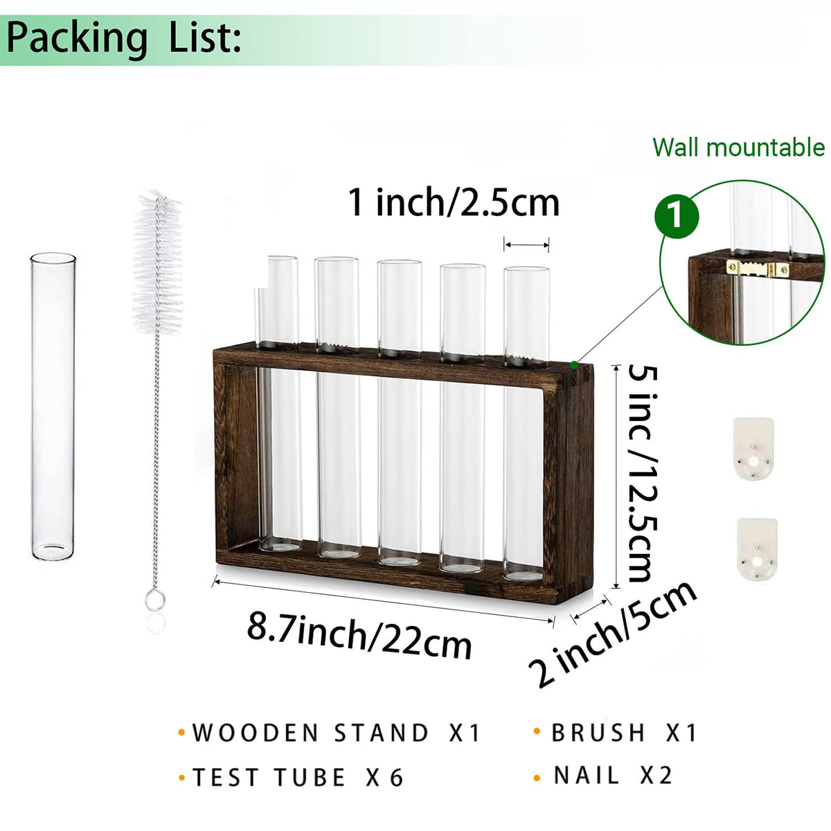 IVOLADOR I wall-mounted propagation station with five tubes and wood finish