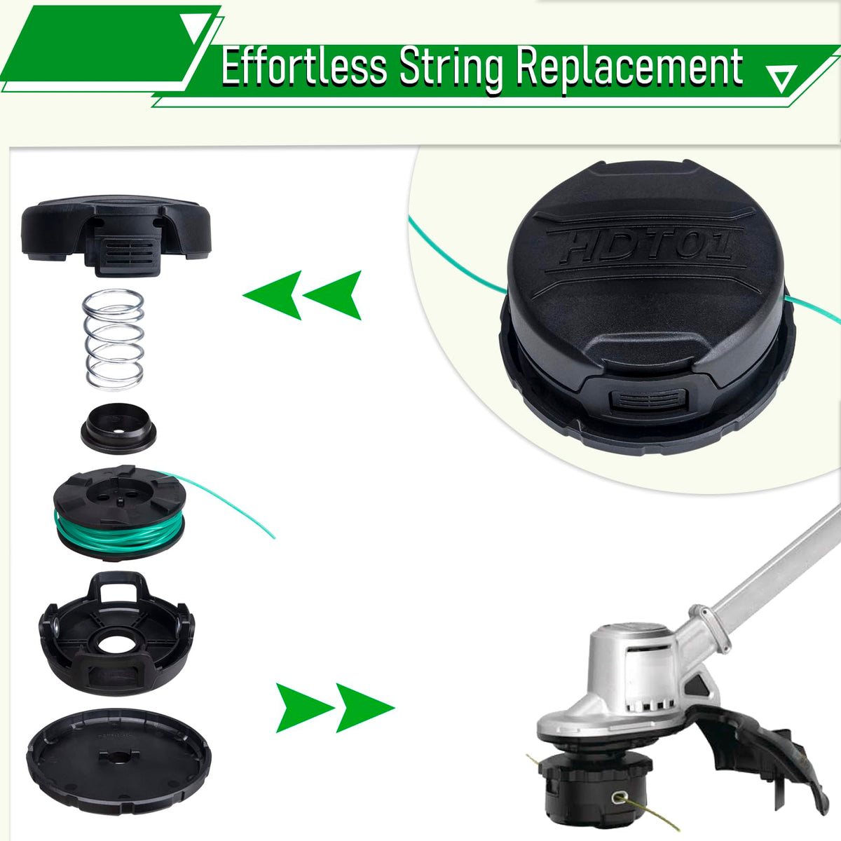 IVONNEY DWO1DT995 trimmer head nylon durability for outdoor use