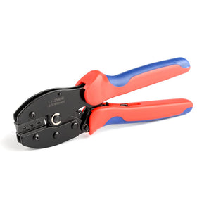 IWISS iCrimp crimper closeup showing precise ratchet mechanism for consistent crimps