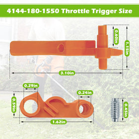 Close-up of IWIWE 4144-180-1550 throttle trigger lever showing durable material and precise fit.