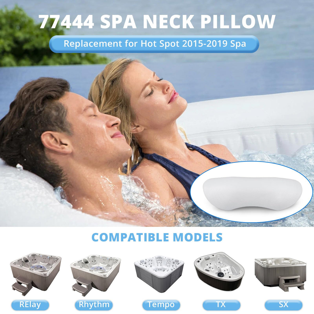 IWIWE 77444 in-use neck support for relaxing spa sessions.