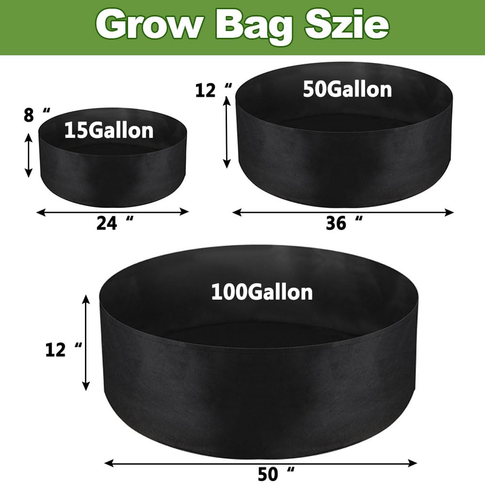 IWNTWY 50-gallon grow bag demonstrating large capacity for vegetables.