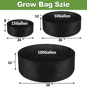 IWNTWY 50-gallon grow bag demonstrating large capacity for vegetables.