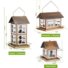 IWNTWY bird feeder side view shows durable bronze finish for outdoor use