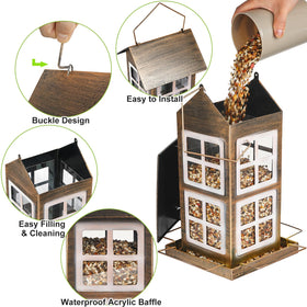 IWNTWY bird feeder rainproof window prevents water entry while feeding