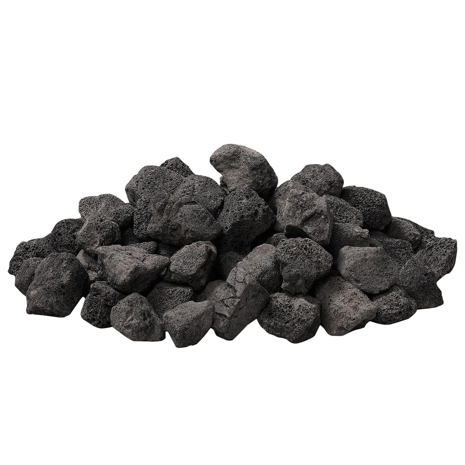IwoodUS black lava rocks for fire pits with compact 1.2–2 inch stones.