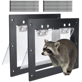 iwreaiy raccoon door 2pcs pack - easy setup for humane eviction of wildlife.