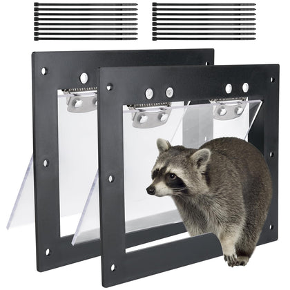 iwreaiy raccoon door 2pcs pack - easy setup for humane eviction of wildlife.