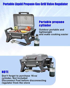 IWWFDD adaptable to 16oz canister or 20lb tank for flexible grilling.