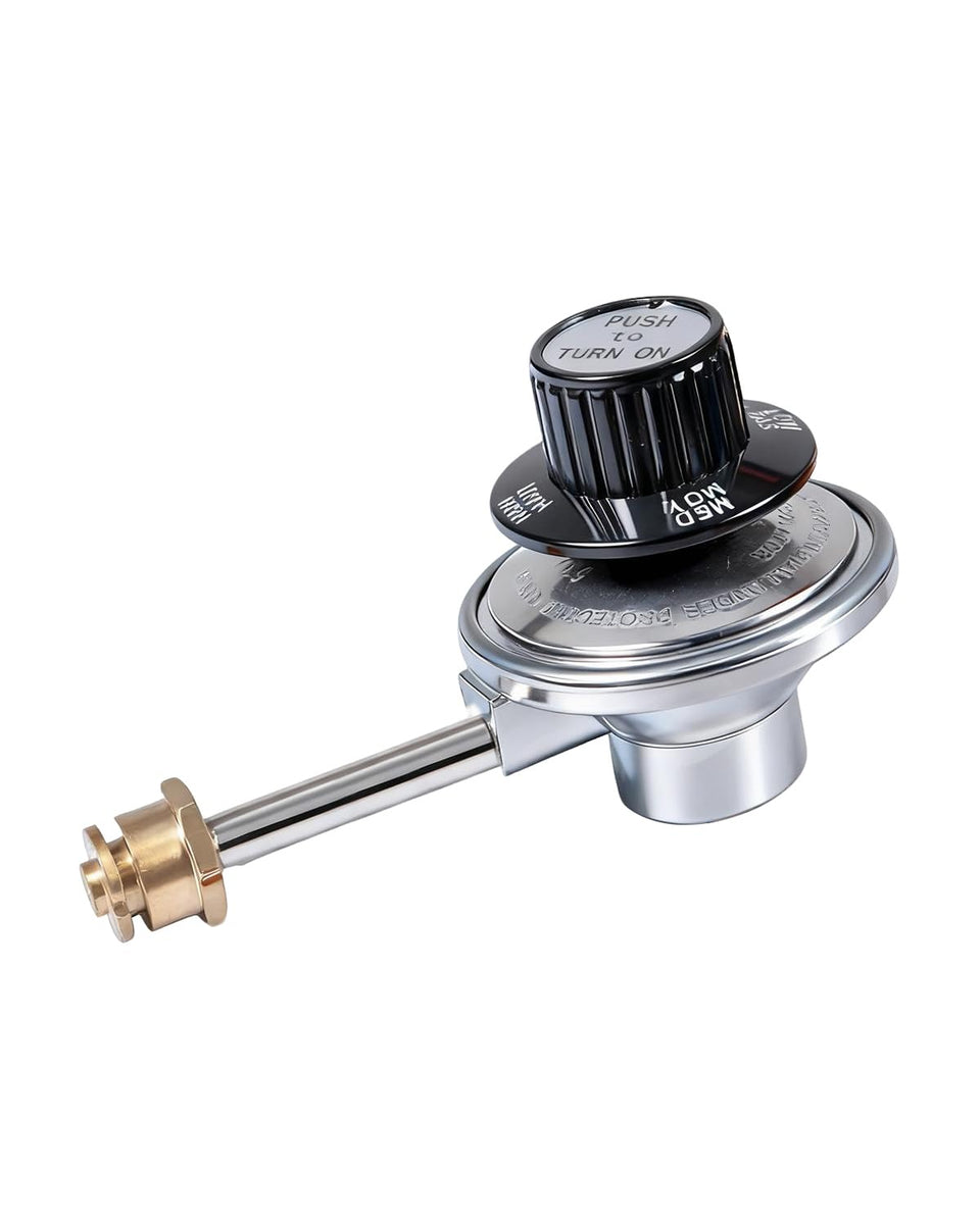 IWWFDD regulator control valve knob for precise heat settings during grilling.