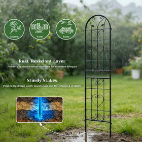 IYINIYI 87x20 inch black metal trellis with rust-resistant finish for outdoor longevity.