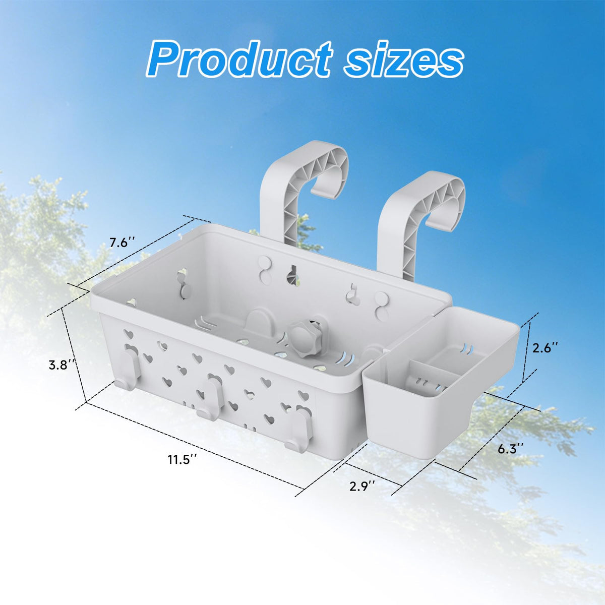 IZCUZK pool accessories organizer is durable PP and easy to install.
