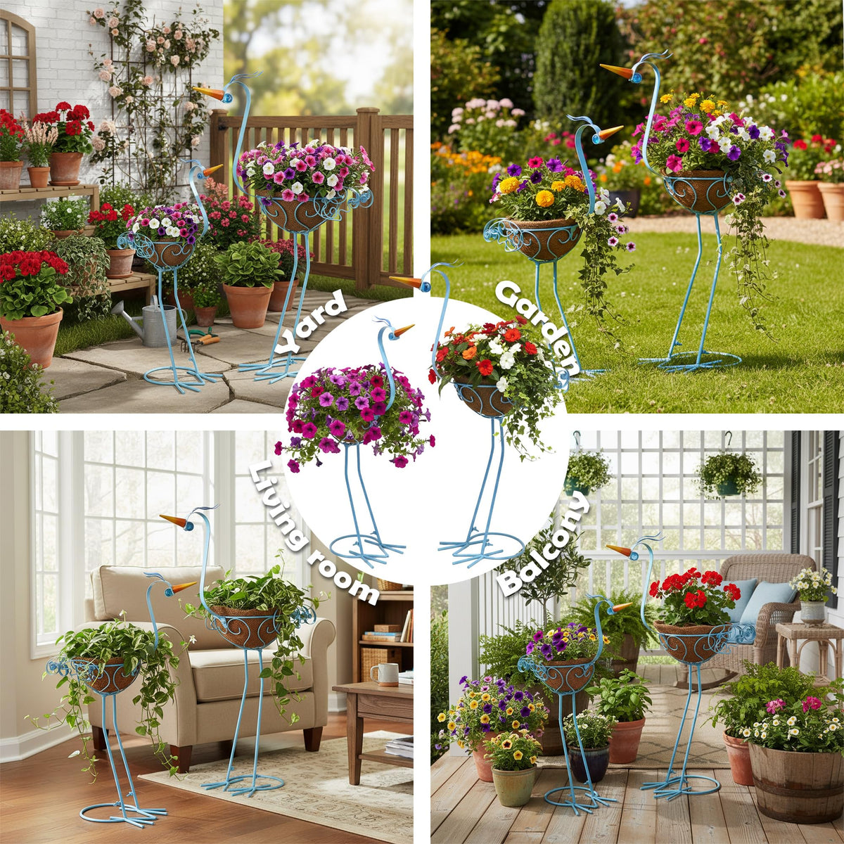 J-Fly two-set pelican planters create a striking centerpiece