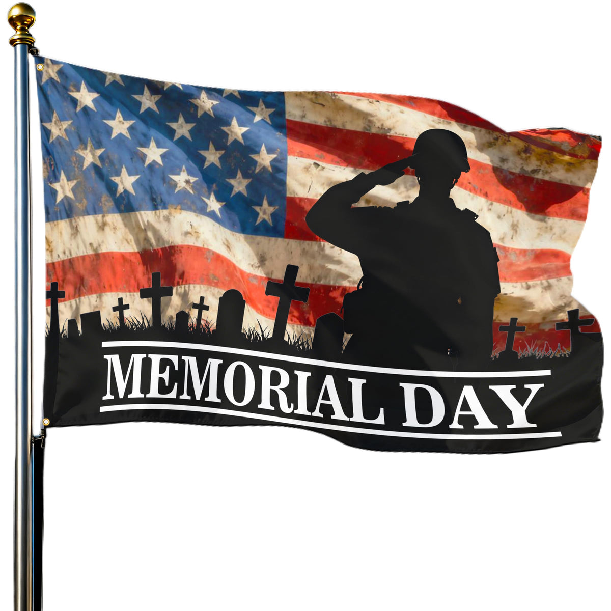 Jaailee Memorial Day flag 3x5ft with double-sided mirror print for vivid outdoor visibility.