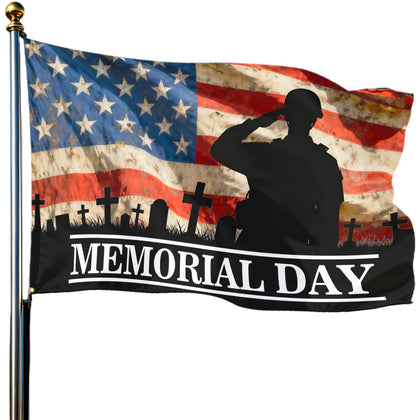 Jaailee Memorial Day flag 3x5ft with double-sided mirror print for vivid outdoor visibility.