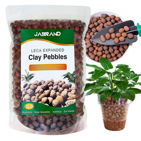Jabrand LECA clay pebbles in a bag, clean natural substrate for soil-free gardening
